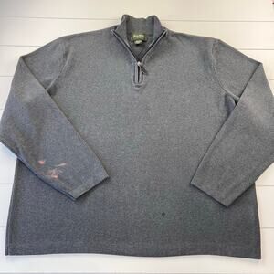 Eddie Bauer Men’s 1/4 Zip Charcoal Gray Sweater men’s size XXL Y2K